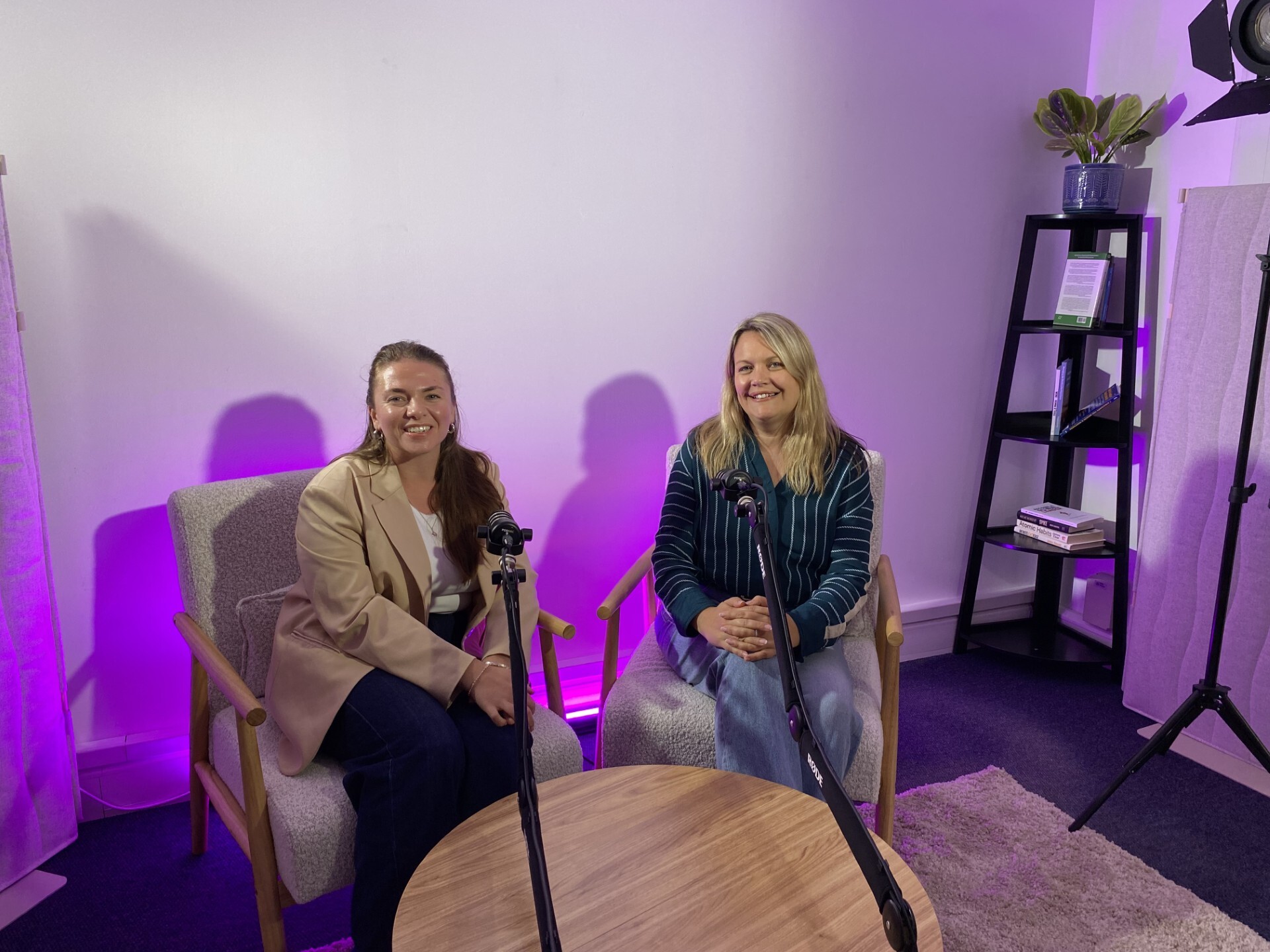 podcast studio - Daisy and Lisa