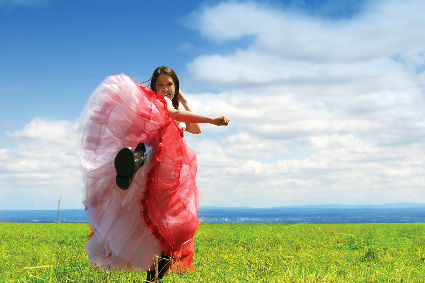 Kicking in Dress-1